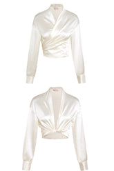 April Acetate Wrap Top